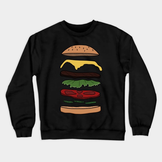 colored burger layers Crewneck Sweatshirt by danas_fantasy